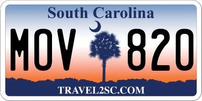 SC license plate MOV820