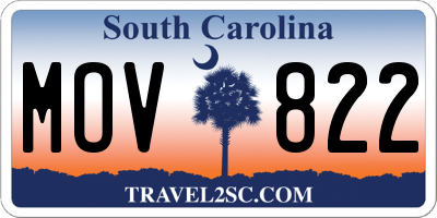 SC license plate MOV822