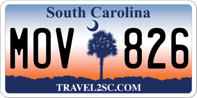 SC license plate MOV826