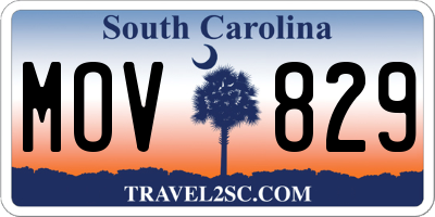 SC license plate MOV829