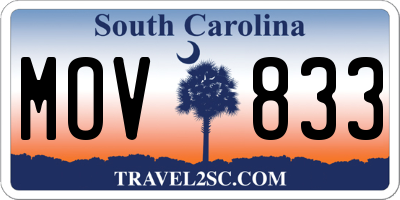 SC license plate MOV833