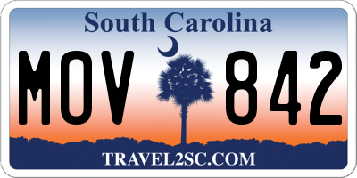 SC license plate MOV842