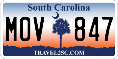 SC license plate MOV847