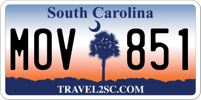 SC license plate MOV851