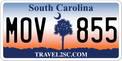 SC license plate MOV855