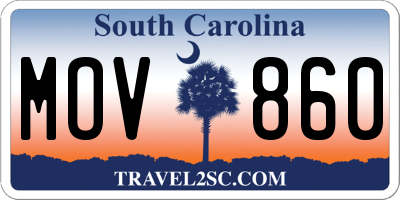SC license plate MOV860