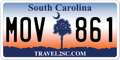 SC license plate MOV861