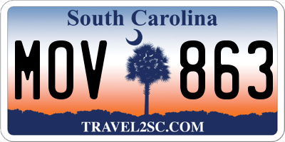SC license plate MOV863
