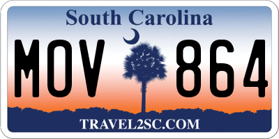 SC license plate MOV864