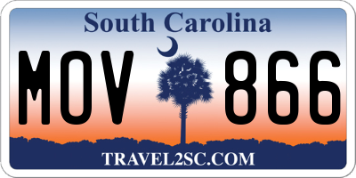 SC license plate MOV866