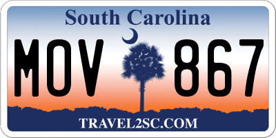 SC license plate MOV867