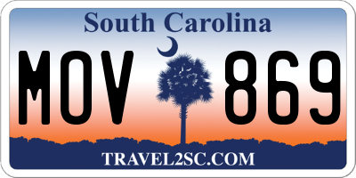SC license plate MOV869