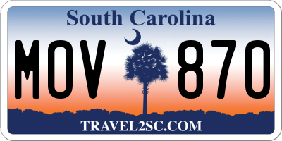 SC license plate MOV870