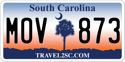 SC license plate MOV873
