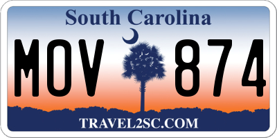 SC license plate MOV874