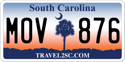 SC license plate MOV876