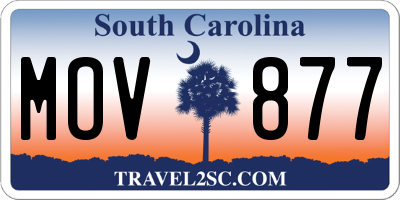 SC license plate MOV877