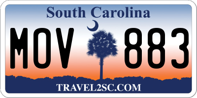 SC license plate MOV883