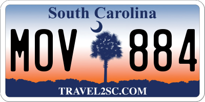 SC license plate MOV884