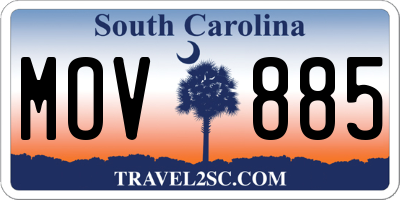 SC license plate MOV885
