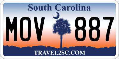 SC license plate MOV887
