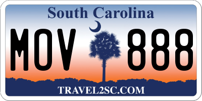 SC license plate MOV888