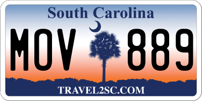 SC license plate MOV889