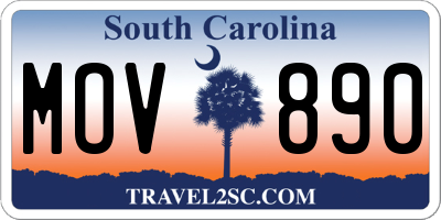 SC license plate MOV890