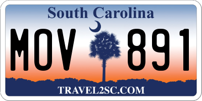 SC license plate MOV891
