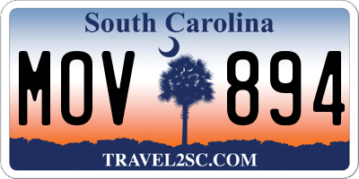 SC license plate MOV894