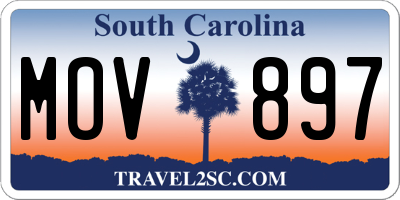 SC license plate MOV897