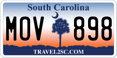 SC license plate MOV898