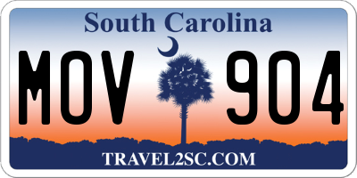 SC license plate MOV904