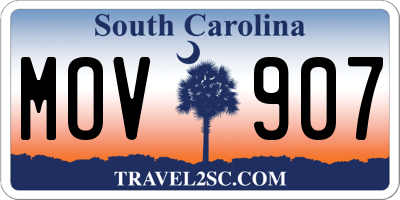 SC license plate MOV907