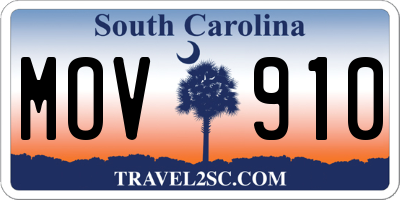 SC license plate MOV910
