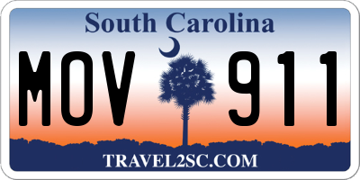 SC license plate MOV911