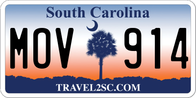 SC license plate MOV914