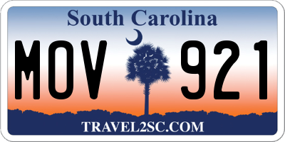 SC license plate MOV921