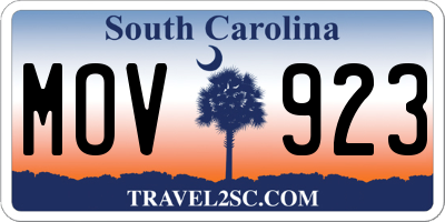 SC license plate MOV923