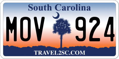 SC license plate MOV924