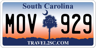 SC license plate MOV929