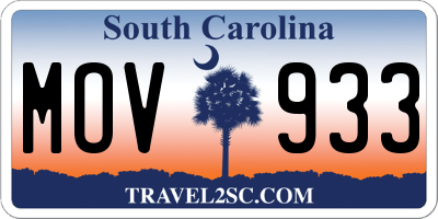 SC license plate MOV933