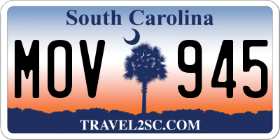 SC license plate MOV945