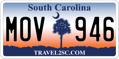 SC license plate MOV946