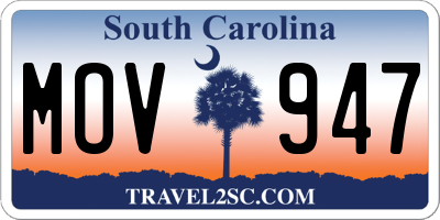 SC license plate MOV947