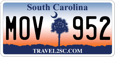 SC license plate MOV952