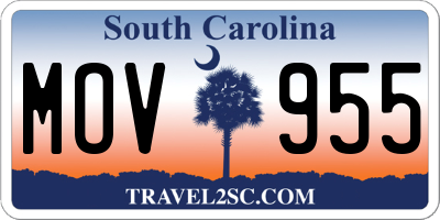 SC license plate MOV955