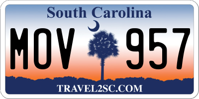 SC license plate MOV957