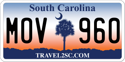 SC license plate MOV960