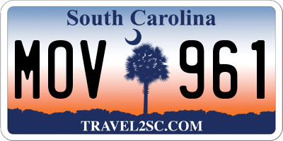 SC license plate MOV961